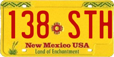 NM license plate 138STH