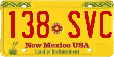 NM license plate 138SVC