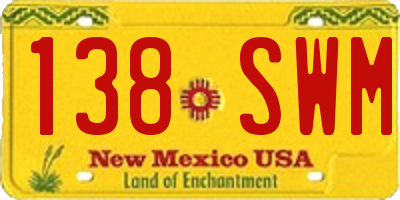 NM license plate 138SWM