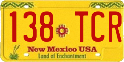 NM license plate 138TCR