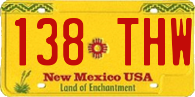 NM license plate 138THW