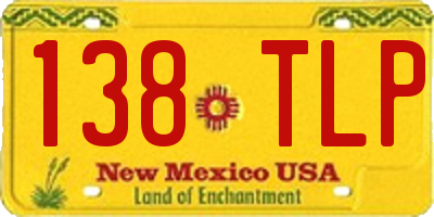 NM license plate 138TLP