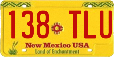 NM license plate 138TLU