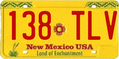 NM license plate 138TLV