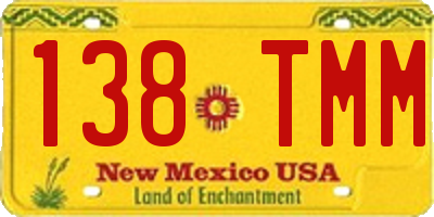 NM license plate 138TMM