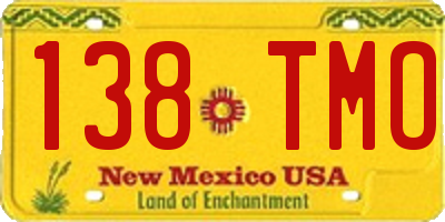 NM license plate 138TMO