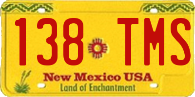 NM license plate 138TMS