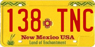 NM license plate 138TNC