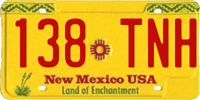 NM license plate 138TNH