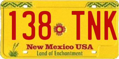 NM license plate 138TNK