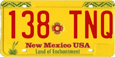 NM license plate 138TNQ