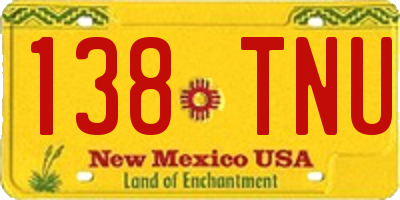 NM license plate 138TNU