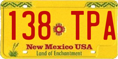 NM license plate 138TPA