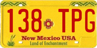 NM license plate 138TPG