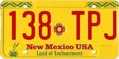 NM license plate 138TPJ