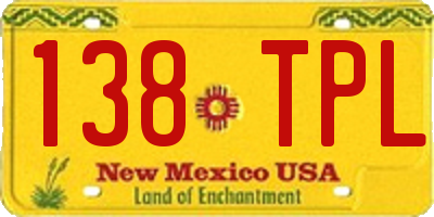 NM license plate 138TPL