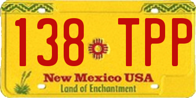 NM license plate 138TPP