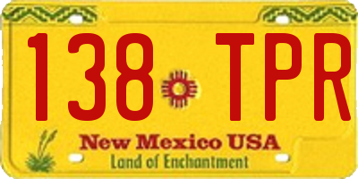NM license plate 138TPR