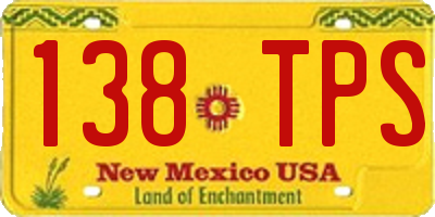 NM license plate 138TPS