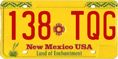 NM license plate 138TQG