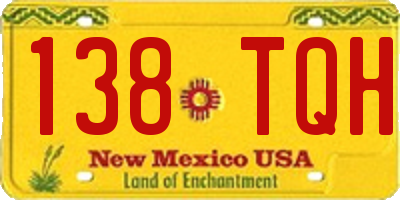NM license plate 138TQH