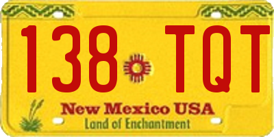NM license plate 138TQT