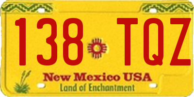 NM license plate 138TQZ
