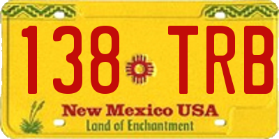 NM license plate 138TRB