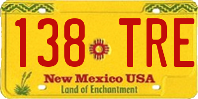 NM license plate 138TRE