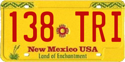 NM license plate 138TRI