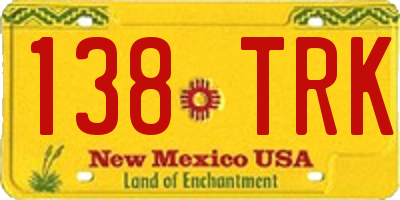 NM license plate 138TRK