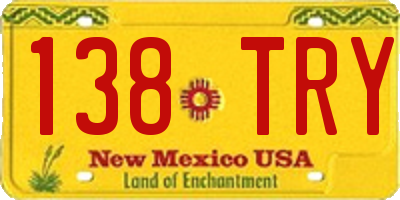 NM license plate 138TRY