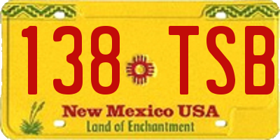 NM license plate 138TSB