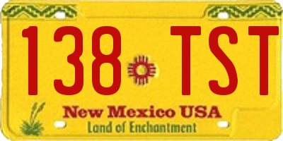 NM license plate 138TST