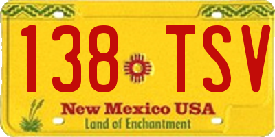 NM license plate 138TSV