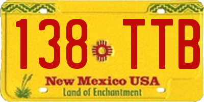 NM license plate 138TTB