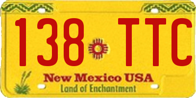 NM license plate 138TTC
