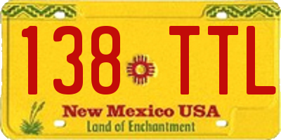 NM license plate 138TTL