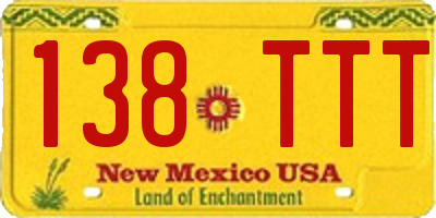 NM license plate 138TTT