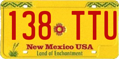NM license plate 138TTU