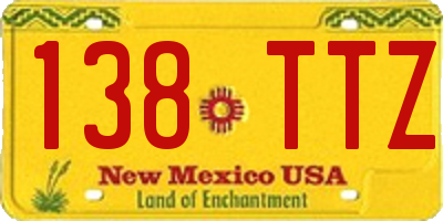 NM license plate 138TTZ