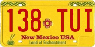 NM license plate 138TUI