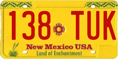 NM license plate 138TUK