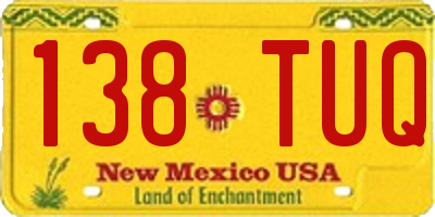 NM license plate 138TUQ
