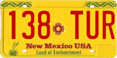 NM license plate 138TUR