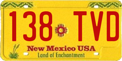 NM license plate 138TVD