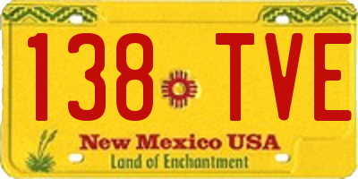 NM license plate 138TVE