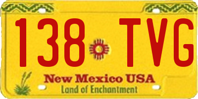 NM license plate 138TVG