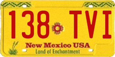 NM license plate 138TVI