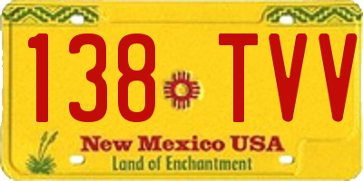 NM license plate 138TVV